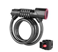 Bike Lock, Combination Security, 5.91x4.72x1.97 inches, 5-Digit Safety Cable, Rust-Resistant Cycling Tool, Anti-Theft Protection, for Lighted Code, Outdoor Travel Biking