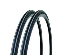 Bike Original - Lot de 2 Pneus Course- Tringle Souple - 700x23-62 TPI - Adhérence & Confort - Idéal Course & Entraînement - Léger & Résistant - Couleur Noir et Gris
