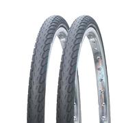Bike Original - Lot de 2 Pneus Rigide Blueway Anticrevaison - 26x1.75 - Flancs Renforcés - 30 TPI - Bande Réflective - Noir - Spécial Véhicules Électriques - Code ETRTO : 47-559 - Pression Max 65psi