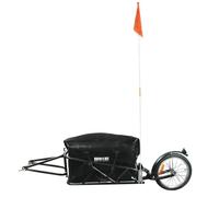 BIKE ORIGINAL -Remorque Mono Roue vélo avec Amortisseur - Sac de Transport Waterproof - Drapeau Orange - Capacité 149 L Charge Max 27 kg - Roues Touts Terrains 16"