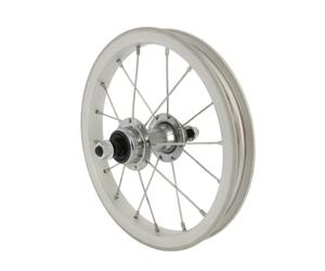 BIKE ORIGINAL - Roue Arrière 12" X 1.75 - Jante Alu Simple Parois 16 Trous - Moyeu Alu à Écrous - ETRTO 47-203 - Compatible Roue Libre - Pneus 35-65 mm - Freinage sur Jante - Valves Presta & Schrader