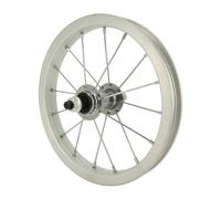 BIKE ORIGINAL - Roue Avant 12" X 1.75 - Jante Alu Simple Parois 16 Trous - Moyeu Alu à Écrous - Compatible Pneus 35-65 mm - Freinage sur Jante - Valves Presta & Schrader