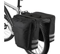 Bike Panniers,Bike Carrier Bag 25l Waterproof Bike Saddle Bag Durable Rear Rack Carrying Strap For Road Bikes,Mountain Bikes (Camouflage) (Black)