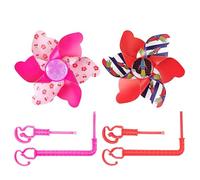 Bike Pinwheel Handlebar - Patterned Windmillspinner, Rotating Airflow Decoration, Handlebar Mounted Motion Wheel Toy for Bicycle Tricycle Scooter Outdoor Riding Visual Attraction Cycling Use