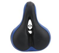 Bike Saddle Comfortable Mountain Bike Seat Microfiber Leather Hollow Shock Absorber for Men Women Cycling Enthusiasts (Noir Bleu)