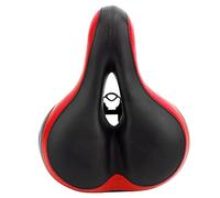 Bike Saddle Comfortable Mountain Bike Seat Microfiber Leather Hollow Shock Absorber for Men Women Cycling Enthusiasts (Noir Rouge)