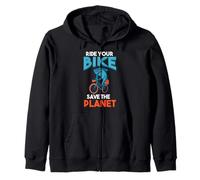Bike Save The Planet Bicyclist hilarant Requin Motard Sweat à Capuche