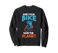 Bike Save The Planet Bicyclist hilarant Requin Motard Sweatshirt