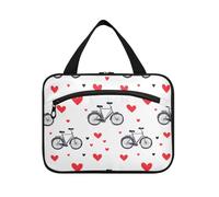 Bike Simple Line Art Heart Shape Valentine Hanging Bags for Women Travel with Hook Designer Essentials Makeup Organizer Bag for Travel Make Up Backpacking Bolso para maquillaje de Mujer L