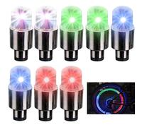 Bike Wheel Lights Bike Pney Lights 8pcs Safety étanche à vélo d'éclair Lumières de pneus lumières de Valve colorées Roues Chaudes de vélo à Roues Chaudes colorées, Voitures