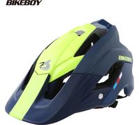 Bikeboy vélo VTT casque équitation intégral moulé autoroute hommes et femmes coffre-fort accessoires équipement bleu jaune_ Taille libre