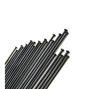 BIKECO Lot de 12 rayons de vélo 14 G/14 K noirs droits en acier inoxydable - Corps rond de 2 mm - Rayons avec tétons en cuivre (282 mm)