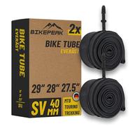 BikePeak Everäst Lot de 2 chambres à air pour VTT 29 28 27,5" avec valve Sclaverand noire 40 mm - Chambre à air SV Presta Valve ETRTO 40/62-584/635, 700C