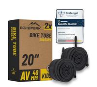 BikePeak Zugtaps Kids Lot de 2 chambres à air de 20" avec valve auto AV / Schrader 40 mm 40/62-406, 500 A, pour vélos d'enfant