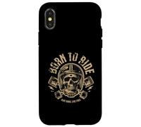 Biker - Born To Ride Skeleton Ride Hard Live Gratuit Coque pour iPhone X/XS