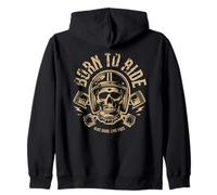 Biker - Born To Ride Skeleton Ride Hard Live Gratuit Sweat à Capuche