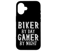 Biker by Day Gamer by Night Moto Rider Bicyclist Bike Coque pour iPhone 16
