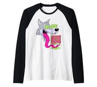 Biker Lowbrow Howling Wolf Wolves Rockabilly 50s Manche Raglan