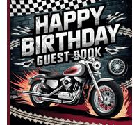 Biker Motorcycle Birthday Party Guest Book: Dirtbike Motocross Theme With Gift Tracker & Photo Album