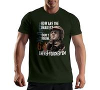 Biker Motorcycle How are Your Brakes Steve Mcqueen Oldtimer T-Shirt Vert Militaire pour Homme Size XXL