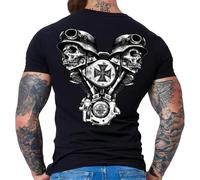Biker Racer Men's V-Twin Skull T-Shirt