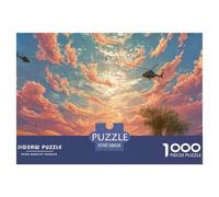 Biker Riding in The Desert 1000 Pcs Carton Extra-épais Coffret De Puzzles Wolf Under The Sunset Stimulant Et Éducatif Défi Unique Puzzles pour Adultes Et Enfants 38x26cm/1000pcs