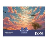 Biker Riding in The Desert 1000 Pcs Carton Premium Coffret De Puzzles Wolf Under The Sunset Stimulant Et Éducatif Jeu Créatif Puzzles pour Adultes Et Enfants 70x50cm/1000pcs