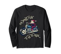 Biker Santa Fan de Moto Merry Christmas Holiday Homme Femme Manche Longue