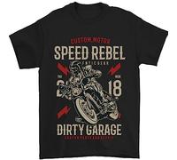 Biker Speed Rebel Moto T-shirt pour homme 100 % coton, Noir , XL