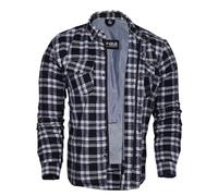Bikers Gear Australia Chemise de protection en flanelle avec doublure en kevlar aramide pour moto multicolore noir/blanc S