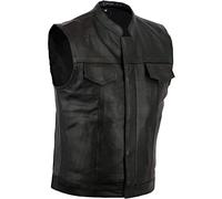 Bikers Gear Australia Gilet de Moto en Cuir Noir