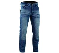 Bikers Gear Australia - Jeans de moto classiques doublés Kevlar avec protection amovible CE 1621-1, couleur délavée, taille 38