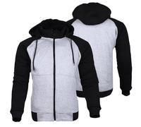 Bikers Gear Australia Veste de moto - Veste à capuche noire, rouge et grise avec doublure en Kevlar et coque souple amovible pour hommes, 52