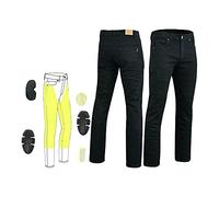 Bikers Gear Black Stetch Jean de Moto Extensible pour Homme avec Doublure en Kevlar avec Protection CE Amovible Noir, 34