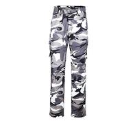 Bikers Gear - Pantalon de Moto en Kevlar® - Style Cargo - Renforts CE - Camouflage Gris - EU 42 Court