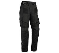 Bikers Gear Pantalon Moto imperméable Style Cargo - Cordura/élasthanne - Renforts certifés CE-1621-1 - Noir - L - 34"/86 cm Longeur de Jambe 34"/86 cm
