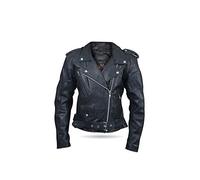 Bikers Gear UK Blouson Moto Classique - Cuir Nappa Italien sans Imperfection - Femme - Noir - L - FR 40