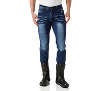 Bikers Gears UK Jean pour moto, Coupe classique avec Kevlar, fibres aramide, renforts amovibles, Denim délavé., 30R (L 43” /W 15.5” )