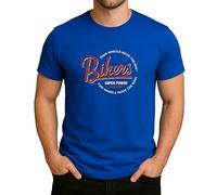 Bikers Super Power Design - Four Wheels Move The Body Two Wheels Move The Soul - T-shirt graphique rétro pour homme, bleu, S