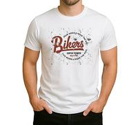 Bikers Super Power Design - Four Wheels Move The Body Two Wheels Move The Soul - T-shirt graphique rétro pour homme, Blanc., L