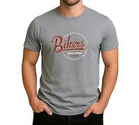 Bikers Super Power Design - Four Wheels Move The Body Two Wheels Move The Soul - T-shirt graphique rétro pour homme, gris, S