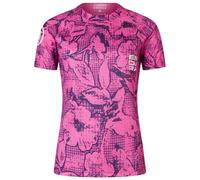 Bikeshirt manches longues femme Grid Floral LTD Printed fuchsia