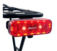 BikeSpark Feu arrière à détection Automatique G4R pour Porte-Bagages - Feu arrière de vélo Superbright 50lm avec Grand réflecteur - Rechargeable au Lithium - IPX6-50 80mm