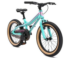 BIKESTAR Vélo Enfant en Aluminium, Garcons et Filles de 5 Ans | Bicyclette de Montagne VTT 18 Pouces avec Freins en V | Menthe