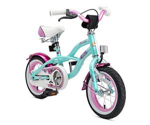 BIKESTAR Vélo Enfant pour Garcons et Filles de 3-4 Ans | Bicyclette Enfant 12 Pouces Cruiser avec Freins | Menthe