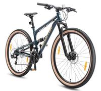 BIKESTAR VTT en Aluminium, Frein à Disque, 21 Vitesses Shimano, 26, 27.5, 29 Pouces | Mountainbike Tout Suspension Integral Cadre 16, 16.5, 17.5 Pouces