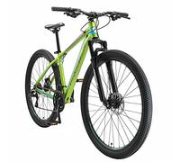 BIKESTAR VTT en Aluminium, Frein à Disque, 21 Vitesses Shimano, 29 Pouces | Mountainbike Cadre 17" Pouces MTB Suspension Avant | Vert Bleu