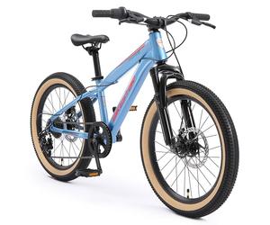 BIKESTAR VTT Vélo Tout Terrain 20" pour Enfants de 6-9 Ans | Bicyclette Cadre 11 Pouces 7 Vitesses Shimano, Hardtail, Freins Disque | Bleu