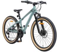 BIKESTAR VTT Vélo Tout Terrain 24" pour Enfants de 10-13 Ans | Bicyclette Cadre 12.5 Pouces 21 Vitesses Shimano, Hardtail, Freins Disc | Vert