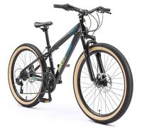 BIKESTAR VTT Vélo Tout Terrain 24" pour Enfants de 8-12 Ans | Bicyclette Cadre 13 Pouces 21 Vitesses Shimano, Hardtail, Freins Disc | Nero